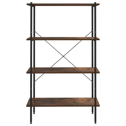 4-Tier Shelving Unit Black and Dark Wood 80x40x130 cm