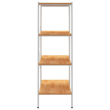 4-Tier Shelving Unit White and Oak 80x40x130 cm