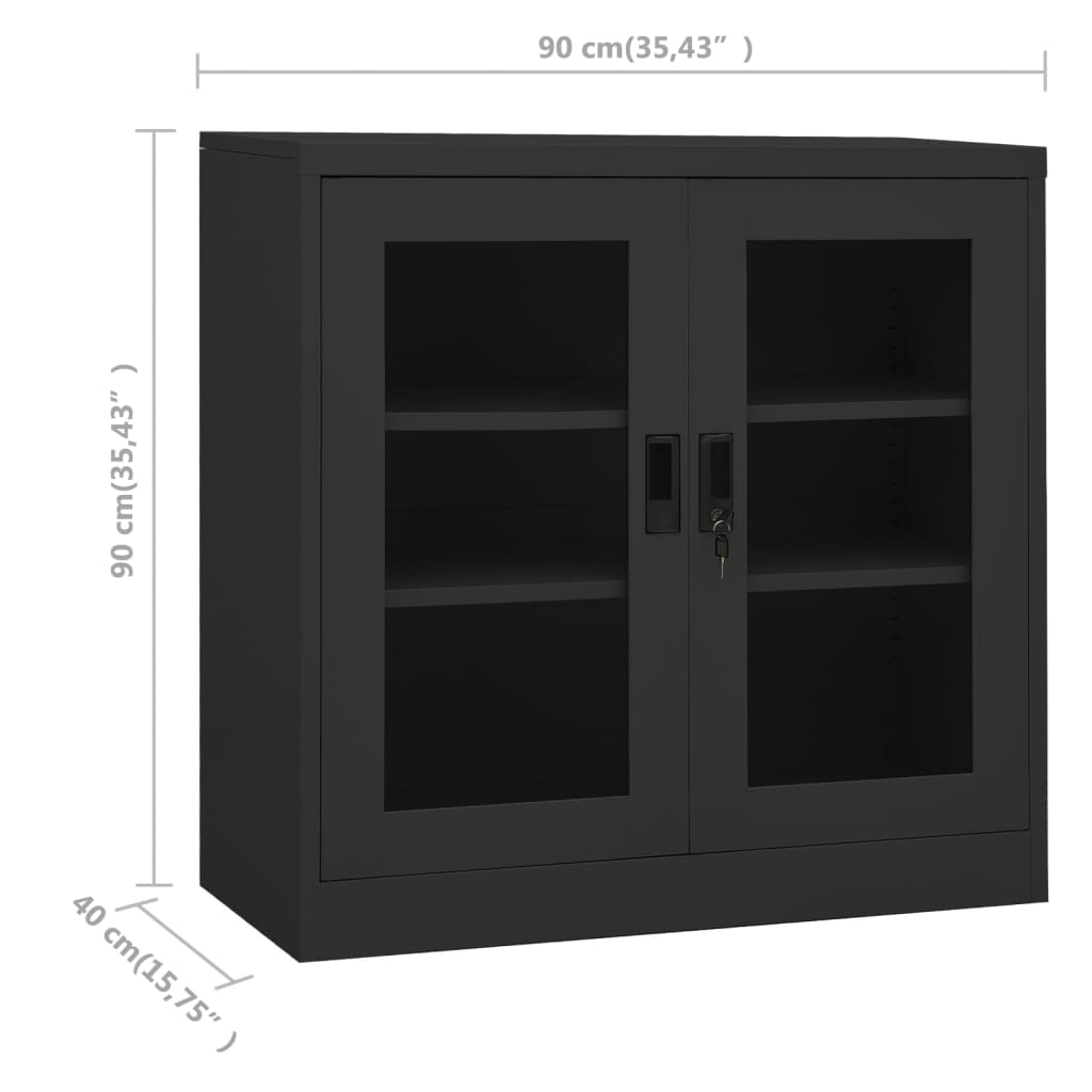 Office Cabinet Anthracite 90x40x90 cm Steel
