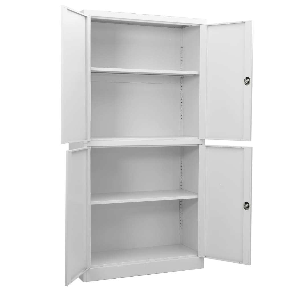 Office Cabinet Light Grey 90x40x180 cm Steel