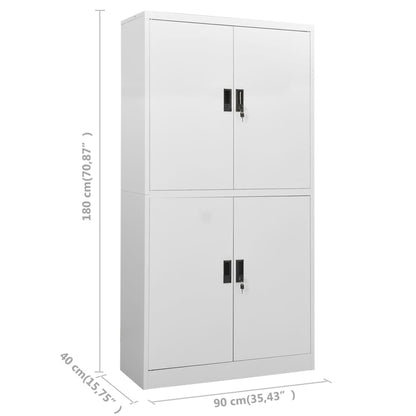 Office Cabinet Light Grey 90x40x180 cm Steel