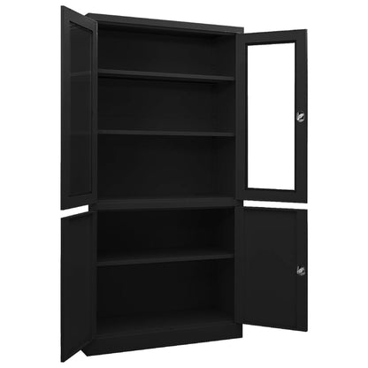 Office Cabinet Black 90x40x180 cm Steel