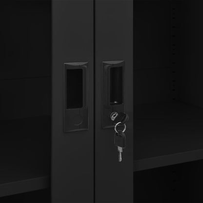 Office Cabinet Black 90x40x180 cm Steel