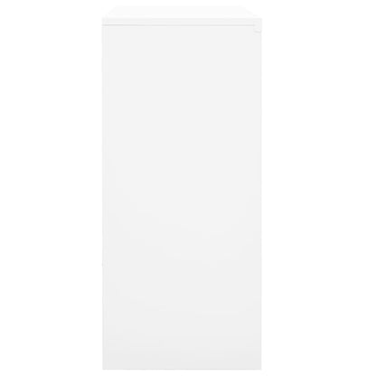 Office Cabinet with Sliding Door White 90x40x90 cm Steel