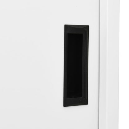 Office Cabinet with Sliding Door White 90x40x180 cm Steel