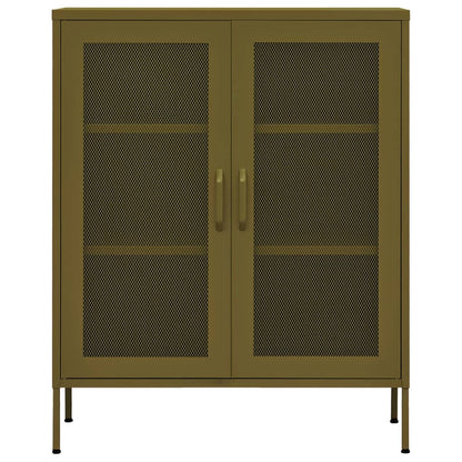 Storage Cabinet Olive Green 80x35x101.5 cm Steel