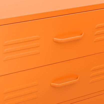 Chest of Drawers Orange 80x35x101.5 cm Steel