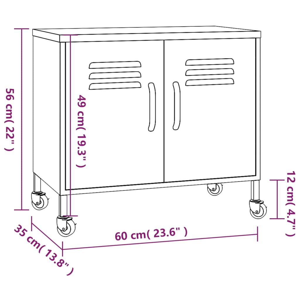 Storage Cabinet Navy Blue 60x35x56 cm Steel