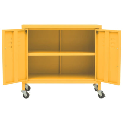 Storage Cabinet Mustard Yellow 60x35x56 cm Steel