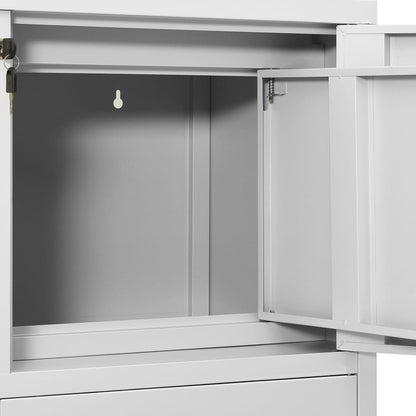 Office Cabinet Light Grey 90x40x102 cm Steel