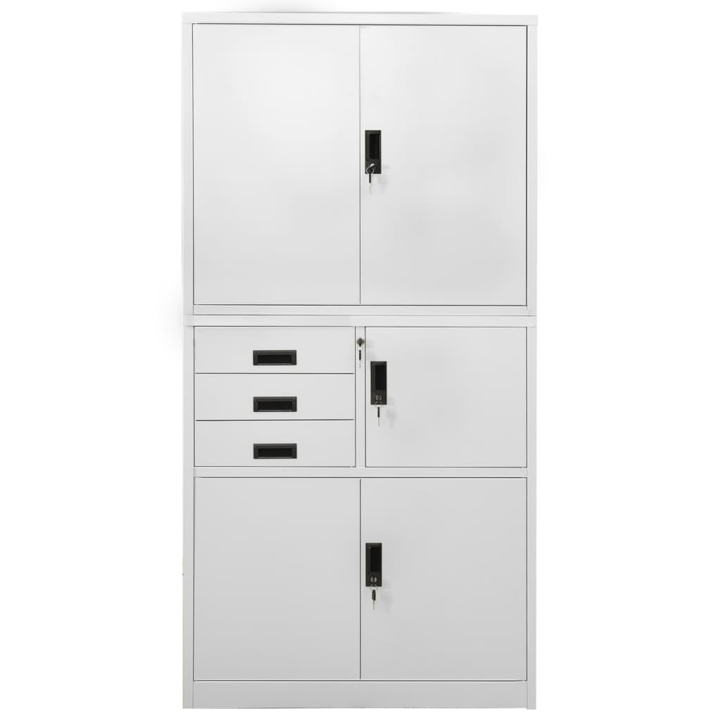 Office Cabinet Light Grey 90x40x180 cm Steel