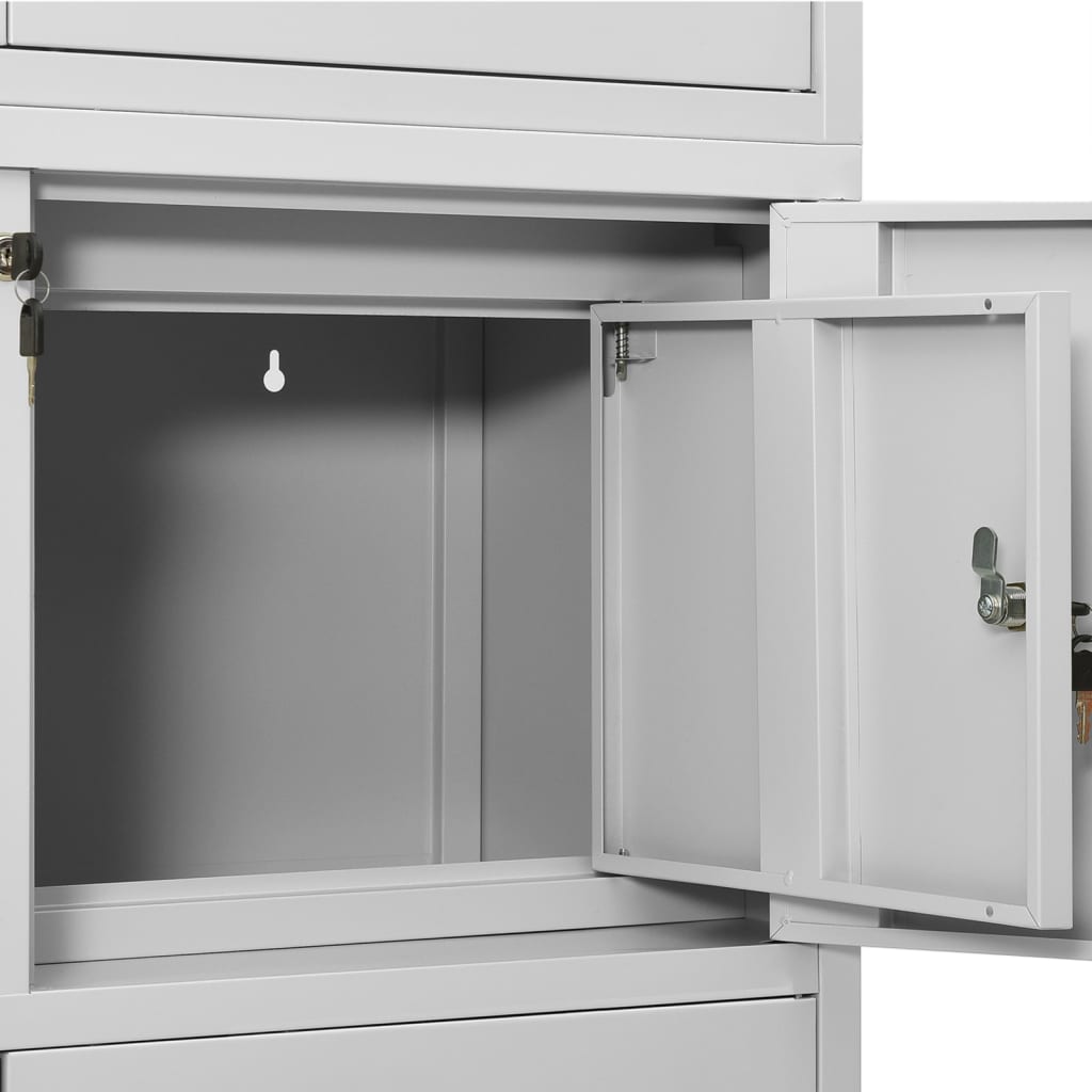 Office Cabinet Light Grey 90x40x180 cm Steel