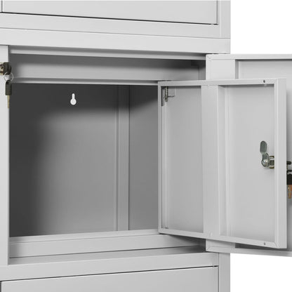 Office Cabinet Light Grey 90x40x180 cm Steel