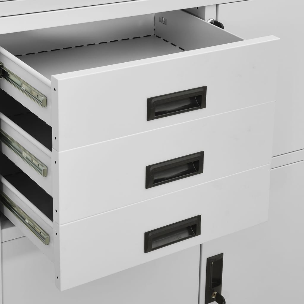 Office Cabinet Light Grey 90x40x180 cm Steel