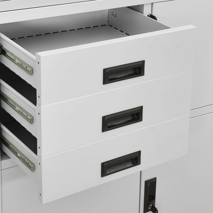 Office Cabinet Light Grey 90x40x180 cm Steel