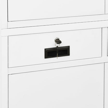 Office Cabinet White 90x40x180 cm Steel
