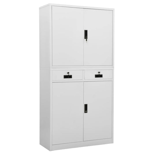Office Cabinet Light Grey 90x40x180 cm Steel