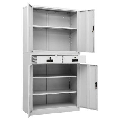 Office Cabinet Light Grey 90x40x180 cm Steel