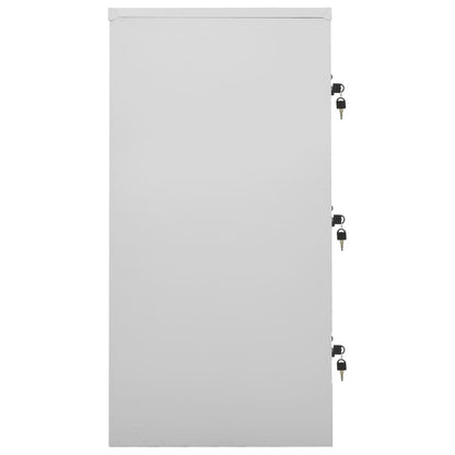 Locker Cabinet Light Grey and Red 90x45x92.5 cm Steel