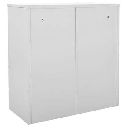 Locker Cabinet Light Grey and Red 90x45x92.5 cm Steel