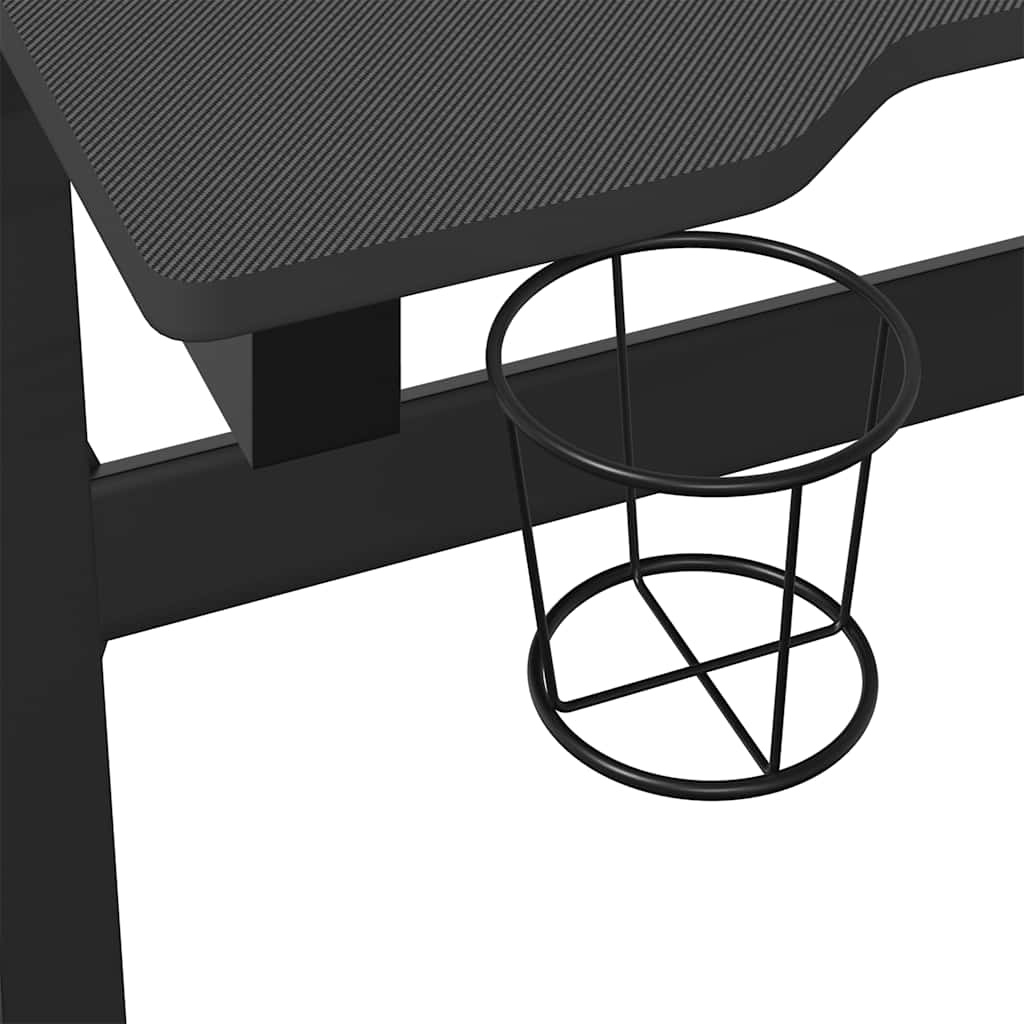 Gaming Desk LED with Z Shape Black 110x60x75 cm