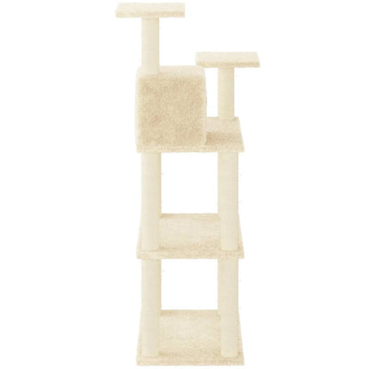 Cat Tree with Sisal Scratching Posts Cream 118.5 cm