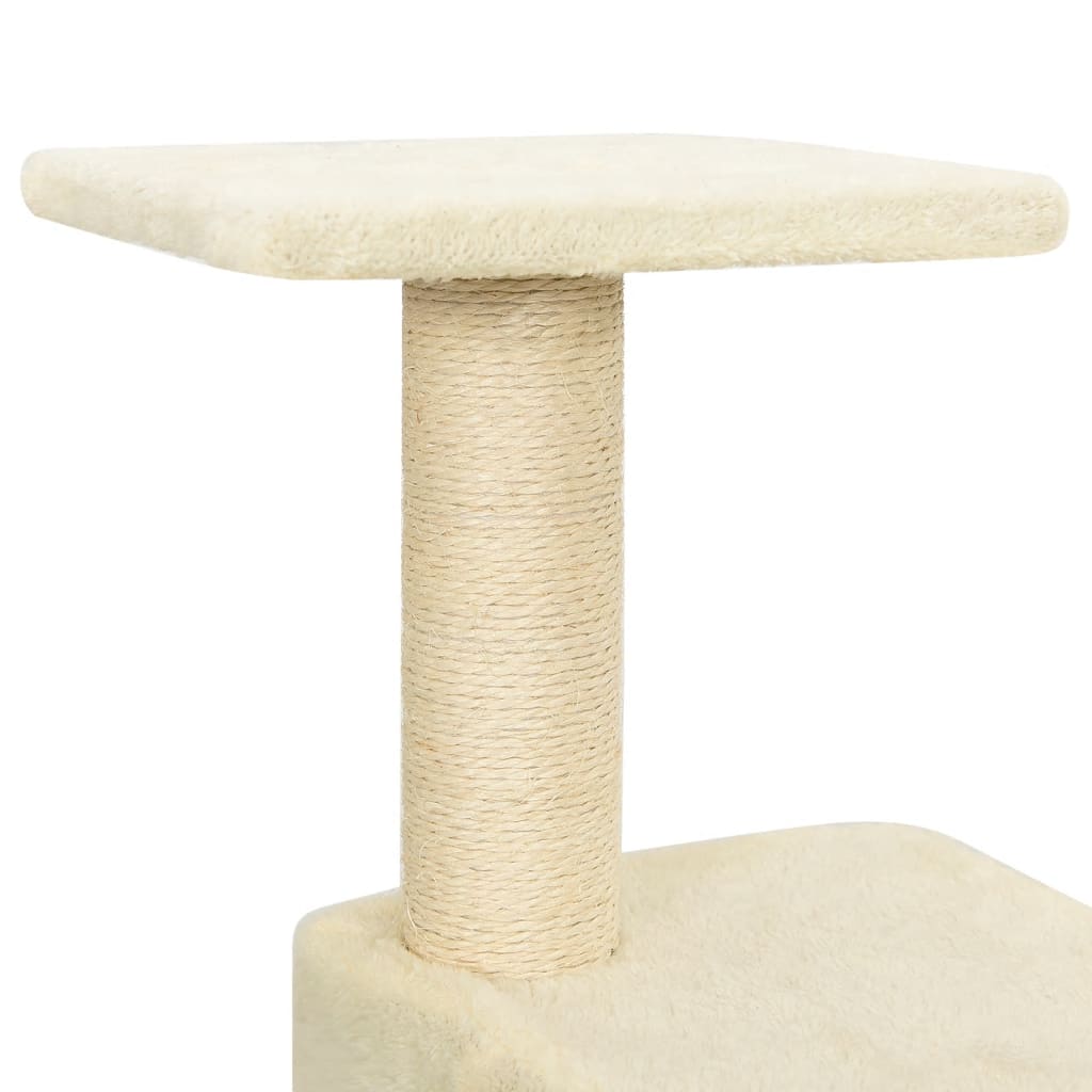 Cat Tree with Sisal Scratching Posts Cream 118.5 cm