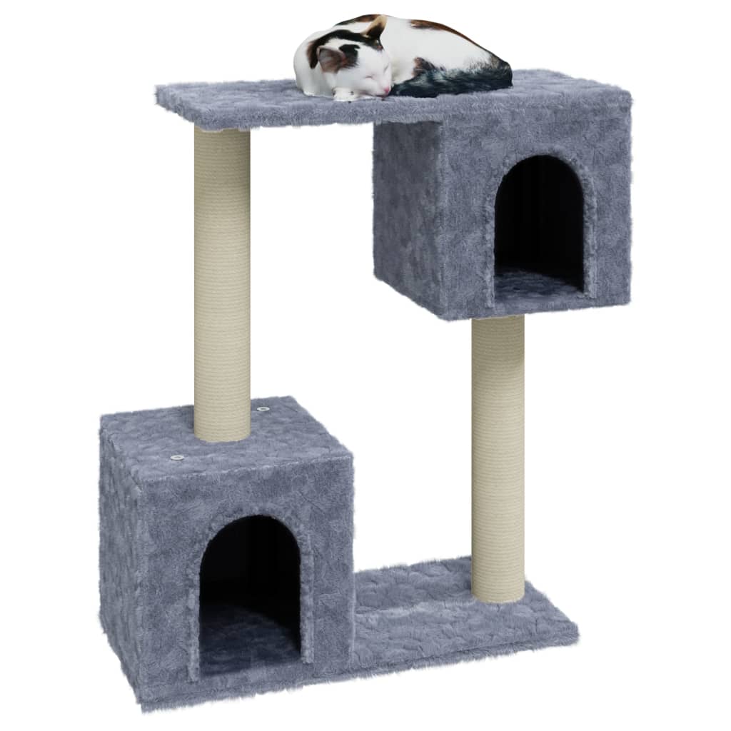 Cat Tree with Sisal Scratching Posts Light Grey 60 cm