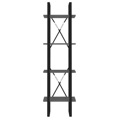 4-Tier Book Cabinet Grey 40x30x140 cm Engineered Wood
