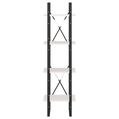 4-Tier Book Cabinet White 40x30x140 cm Solid Pine Wood