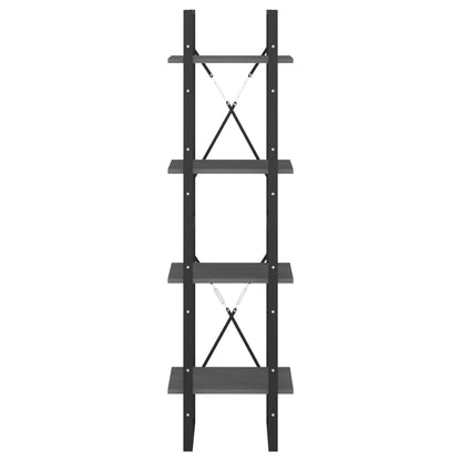 4-Tier Book Cabinet Grey 40x30x140 cm Solid Pine Wood