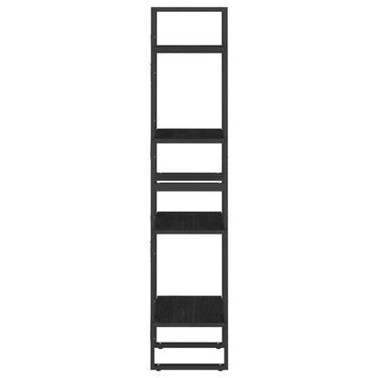 4-Tier Book Cabinet Black 40x30x140 cm Solid Pine Wood
