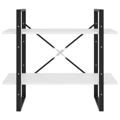 2-Tier Book Cabinet White 80x30x70 cm Engineered Wood