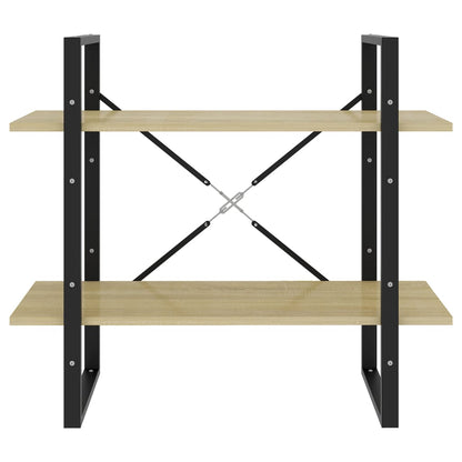 2-Tier Book Cabinet Sonoma Oak 80x30x70 cm Engineered Wood