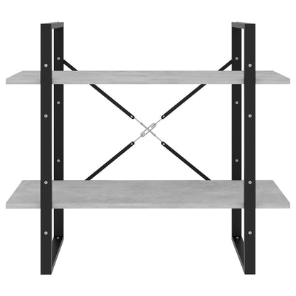 2-Tier Book Cabinet Concrete Grey 80x30x70 cm Engineered Wood
