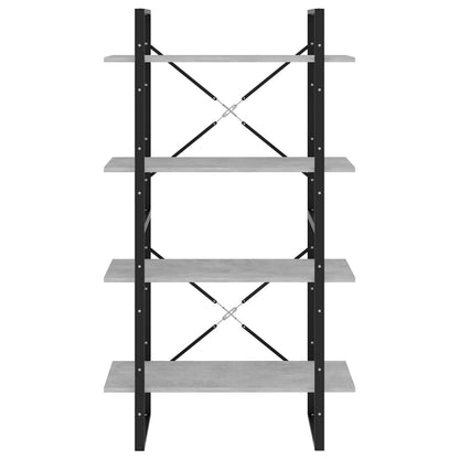 4-Tier Book Cabinet Concrete Grey 80x30x140 cm Engineered Wood