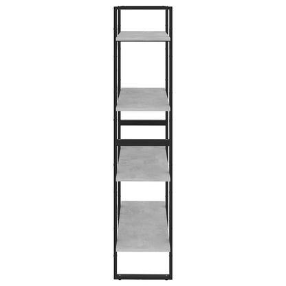 4-Tier Book Cabinet Concrete Grey 80x30x140 cm Engineered Wood