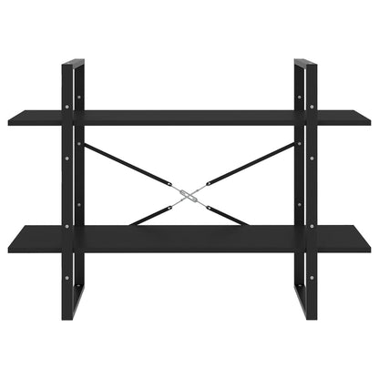 2-Tier Book Cabinet Black 100x30x70 cm Engineered Wood