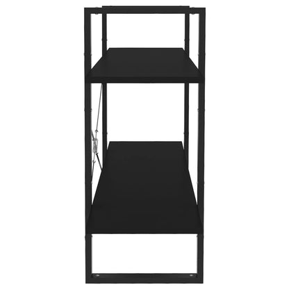 2-Tier Book Cabinet Black 100x30x70 cm Engineered Wood