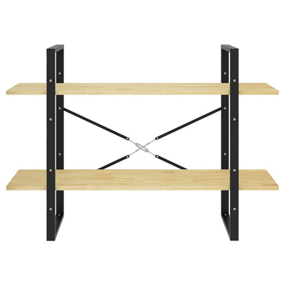 2-Tier Book Cabinet 100x30x70 cm Solid Pine Wood