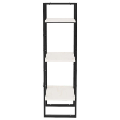 3-Tier Book Cabinet White 40x30x105 cm Solid Pinewood