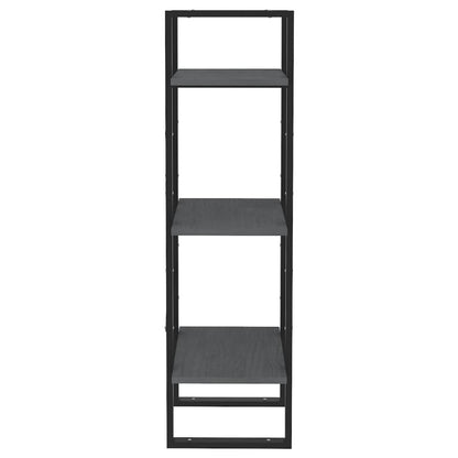 3-Tier Book Cabinet Grey 40x30x105 cm Solid Pinewood