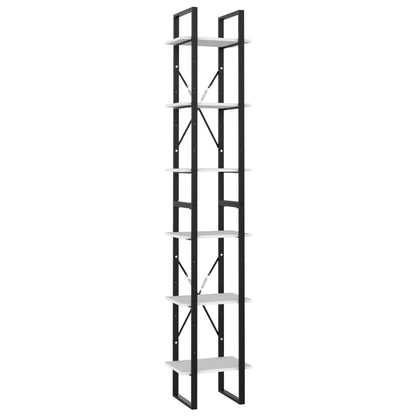 6-Tier Book Cabinet White 40x30x210 cm Engineered Wood