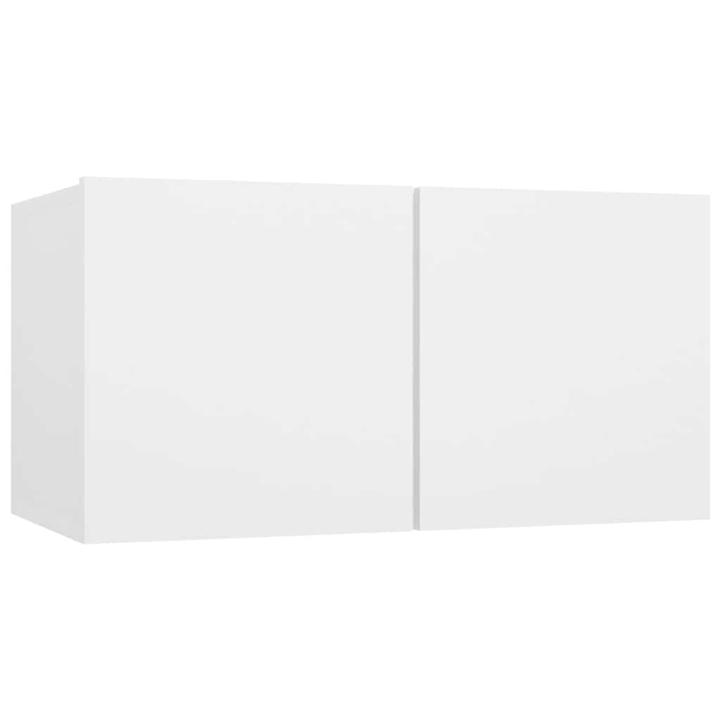 4 Piece TV Cabinet Set White Engineered Wood