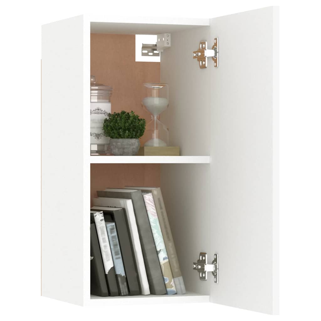 4 Piece TV Cabinet Set White Engineered Wood