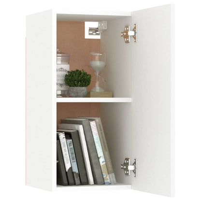 4 Piece TV Cabinet Set White Engineered Wood