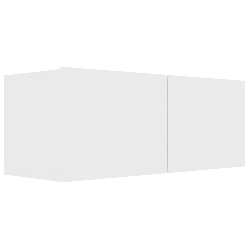 4 Piece TV Cabinet Set White Engineered Wood
