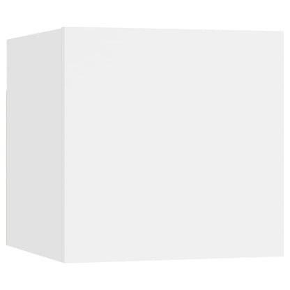 10 Piece TV Cabinet Set White Engineered Wood