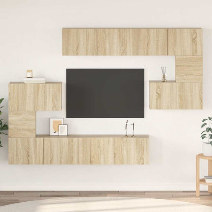 8 Piece TV Cabinet Set Sonoma Oak Engineered Wood
