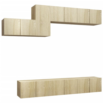 7 Piece TV Cabinet Set Sonoma Oak Engineered Wood